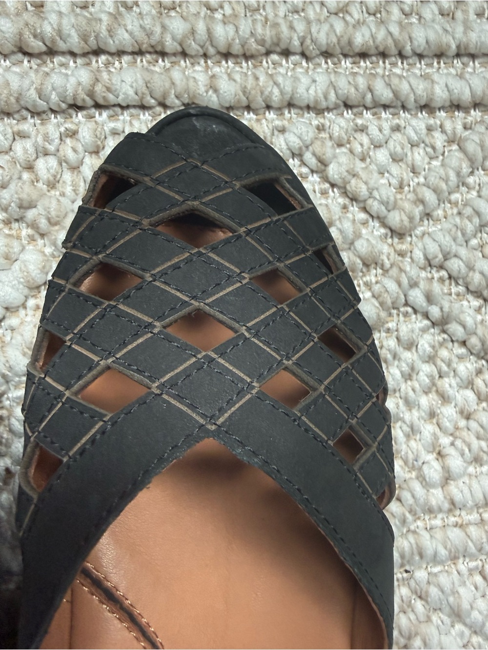 L’Amour Des Pieds Burcie Black Caged Slingback Sandals 8.5M - Picture 3 of 13
